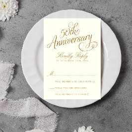 Cartão RSVP Bodas de Ouro 50 Anos