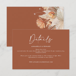 Cartão RSVP Boêmia moderna terracotta pampas casamento de gram