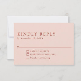 Cartão RSVP Bohemian Wedding Kindly Responde Elegante Laranja