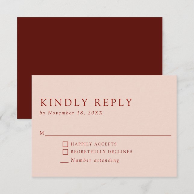 Cartão RSVP Bohemian Wedding Kindly Responde Elegante Laranja  (Frente/Verso)