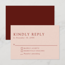 Cartão RSVP Bohemian Wedding Kindly Responde Elegante Laranja