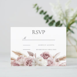 Cartão RSVP Boho Blush Floral Weding