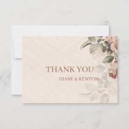 Cartão RSVP Boho Botanical Details Rustic Terracotta Thank You