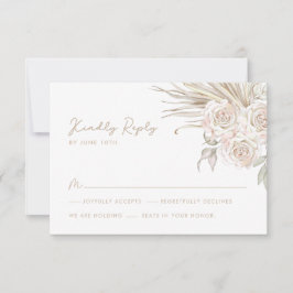 Cartão RSVP Boho Botanical Wedding