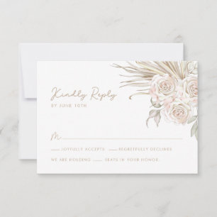 Cartão RSVP Boho Botanical Wedding