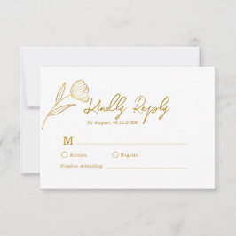 Cartão RSVP Boho Botânico Floral Casamento Minimal