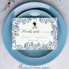 Cartão RSVP Boho Bridgerton Casamento das Flores do Jardim Ele