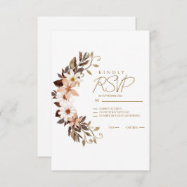 Cartão RSVP Boho Brown Floral