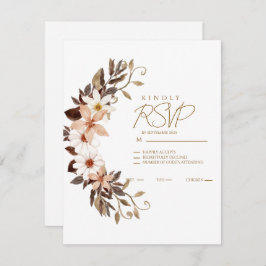 Cartão RSVP Boho Brown Floral