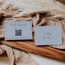 Boho Cool Marina Quadro Azul Casamento Código QR