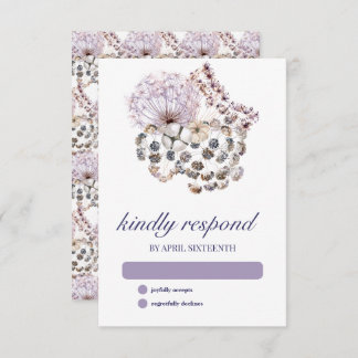 Cartão RSVP Boho Dandelion Floral Pagan Handfasting