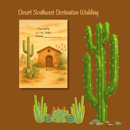 Cartão RSVP Boho Desert Southwest Terracotta Wedding