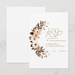Cartão RSVP Boho Floral Marrom 
