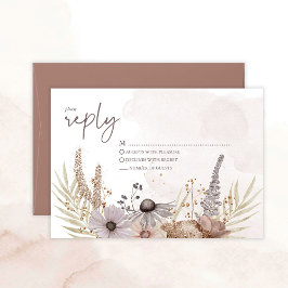 Cartão RSVP Boho Floral Reply Card