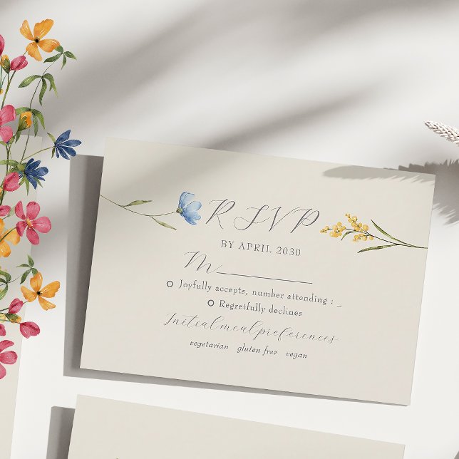 Cartão RSVP Boho Floral Wedding (Criador carregado)