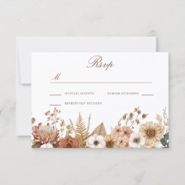 Cartão RSVP Boho Floral Wedding