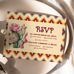 Cartão RSVP Boho Floral Western Wedding