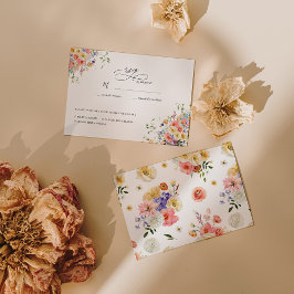 Cartão RSVP Boho Garden Wildflower | VP de Casamento