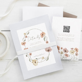 Cartão RSVP Boho Islandês Watercolor Islândia Poppy Flowers