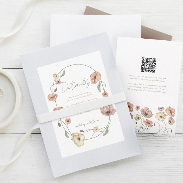 Cartão RSVP Boho Islandês Watercolor Islândia Poppy Flowers (Boho Icelandic Watercolor Iceland Poppy Flowers RSVP Card)