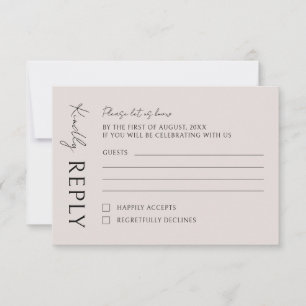 Cartão RSVP Boho Moderno Casamento Minimalista