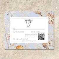Boho Ocean Dusty Blue Na Praia Casamento QR
