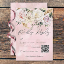 Boho Pampas e Rosas Rosa Casando Código QR