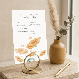 Cartão RSVP Boho Peach Flor Silvestre e Casamento Verde Salvia