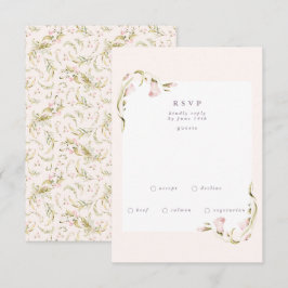 Cartão RSVP Boho Primavera Botanical Corner WildFlower Wedding