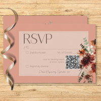 Boho Rust & Neutral Fall Floral Peach Casamento de