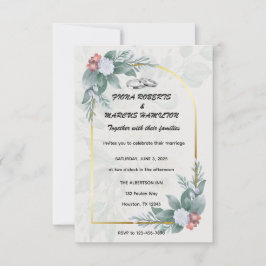 Cartão RSVP Boho Rustic Floral & Elegant Wedding