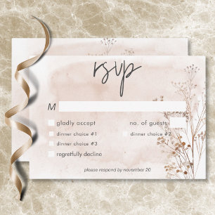 Cartão RSVP Boho Rustic Pampas e Janto de Buquê de Grama Seco