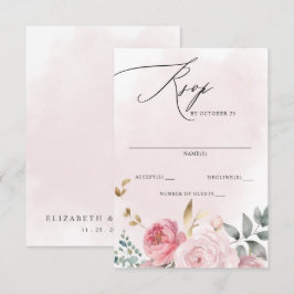 Cartão RSVP Boho Summer Primavera Blush Casamento Floral