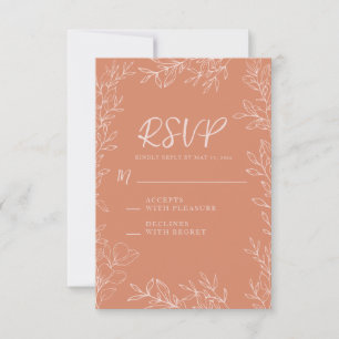 Cartão RSVP Boho Terracotta Blush Wedding