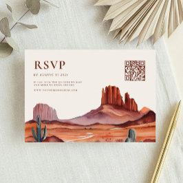 Cartão RSVP Boho Watercolor Desert Wedding