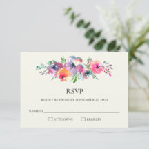 Boho Watercolor Flores Moderno Casamento Elegante