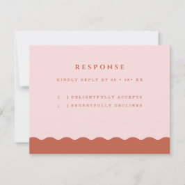 Cartão RSVP Boho Wavy Edge Terracotta & Blush Wedds