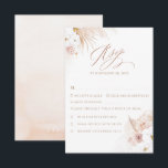 Cartão RSVP Boho White Orchids Pampas Grass Wedding<br><div class="desc">White orchids,  dusty pink roses and pampas grass bohemian elegant wedding reply cards</div>