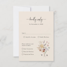 Cartão RSVP Boho Wildflower Vintage