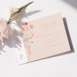 Cartão RSVP Boho Wildflower Wedding