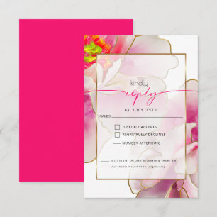 Cartão RSVP Bold Belo Escarlate Peony Escolha