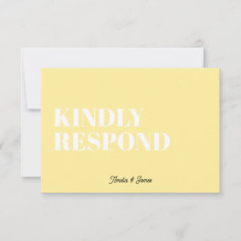 Cartão RSVP Bold moderno Retro Funky Bright Casamento