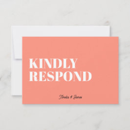 Cartão RSVP Bold moderno Retro Funky Bright Casamento