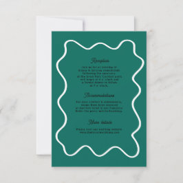 Cartão RSVP Bold Retro Funky Modern Wedn Enclosure Card