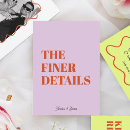 Cartão RSVP Bold Retro Funky Modern Wedn Enclosure Card