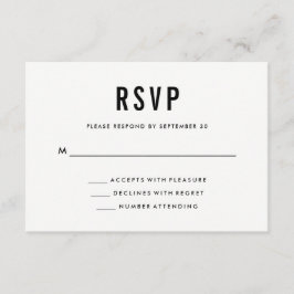 Cartão RSVP Bold Wedding | VP preto e branco e vice-versa sóli