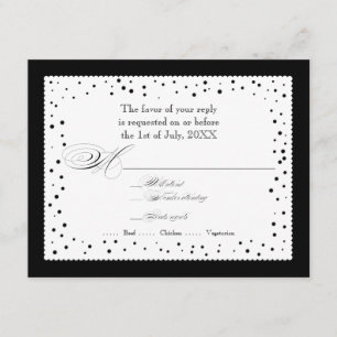Cartão RSVP Bolinhas Pontos Escala Lace Suavizar Casamento
