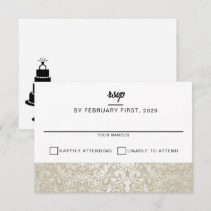 Cartão RSVP Bolo de Casamento