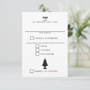 Cartão RSVP Bolo de Casamento