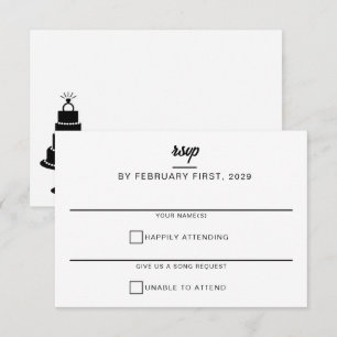 Cartão RSVP Bolo de Casamento